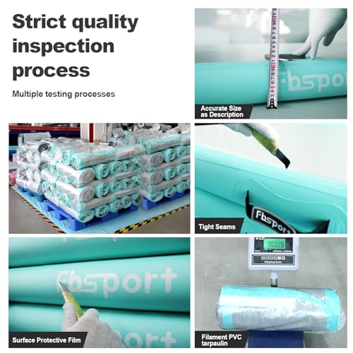 ZAMPIQ 20ft Inflatable Air Gymnastics Mat Training Mats 8 inches Thickness Gymnastics Tracks for Home Use/Training/Cheerleading/Yoga/Water with Pump