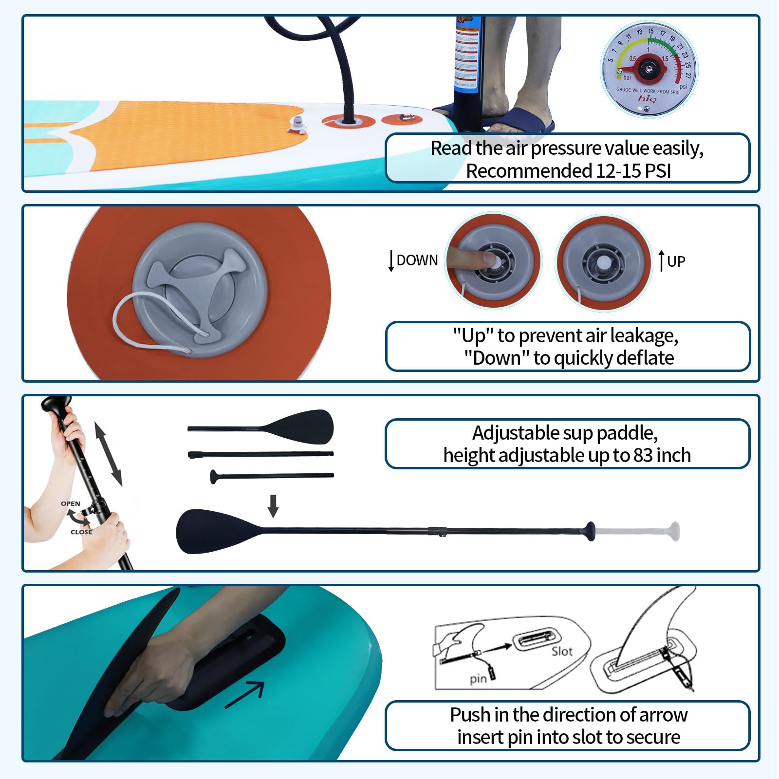 Inflatable Paddle Boards Stand Up Paddleboard Wide Stable with Premium SUP Paddle Board Accessories for All Skill Levels with Fins, Adjustable Paddle, Pump, Backpack, Leash