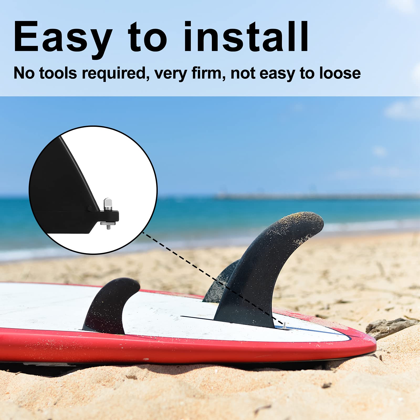 ZAMPIQ 6 Pieces Surfing Accessories No Tool Stainless Steel Fin Screw Thumb Fin Screw for Men Women Surfboard Surf Longboard Paddleboard and SUP