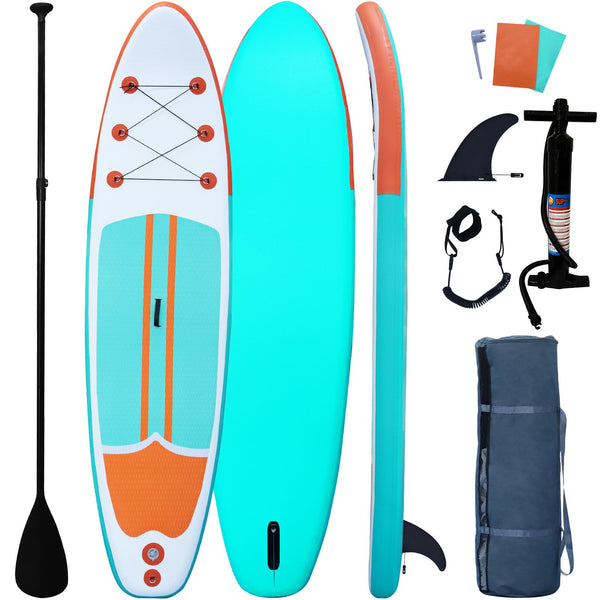 Inflatable Paddle Boards Stand Up Paddleboard Wide Stable with Premium SUP Paddle Board Accessories for All Skill Levels with Fins, Adjustable Paddle, Pump, Backpack, Leash