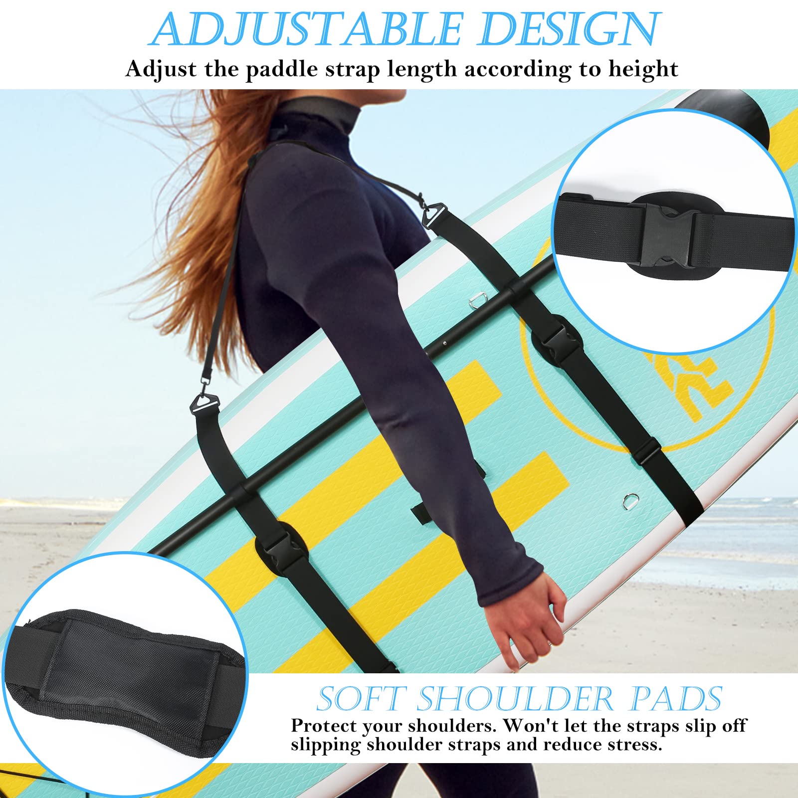 Paddle Board Carry Strap, SUP Kayak Carrying Strap Paddle Board Accessories for Women and Men