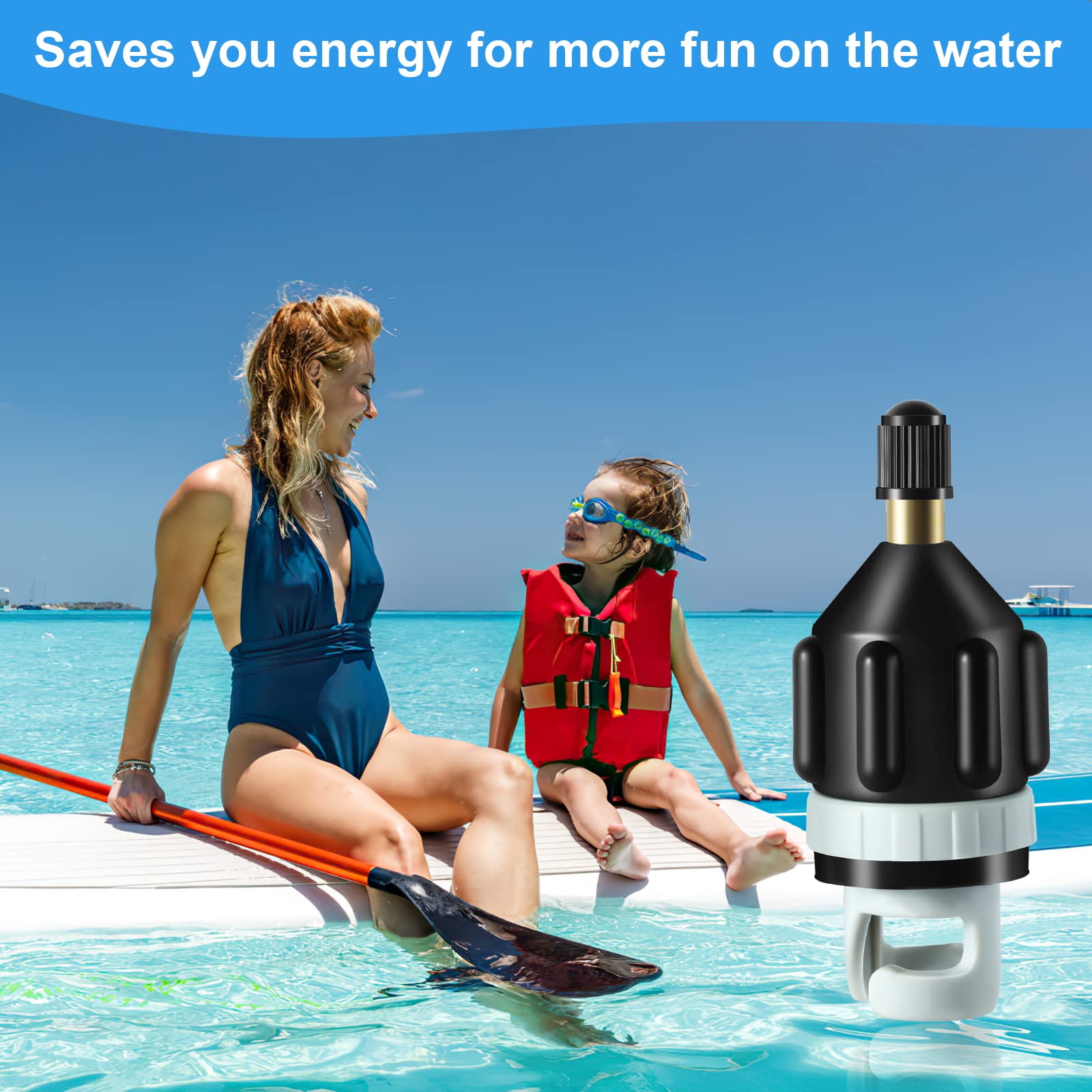 ZAMPIQ 2Pcs Inflatable Boat SUP Pump Adapter, Premium Conventional Air Adapter, Sturdy SUP Air Adapter,Quickly Inflation and Strong Sealing SUP Pump Adapter, for Inflatable Boat, Paddleboard and Kayak.