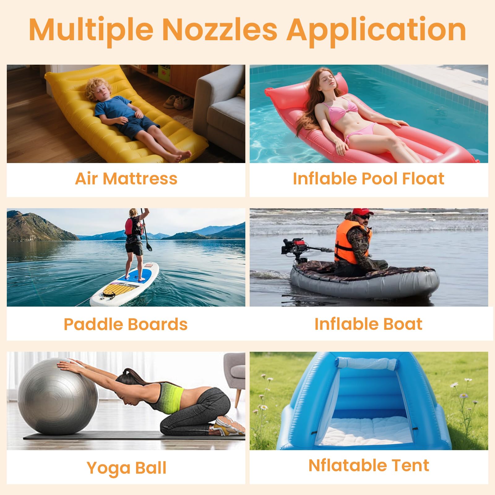 ZAMPIQ Portable Electric Paddle Board Pump, 20PSI SUP pump for Paddleboard,Dual Stage Inflation&Deflation, Auto-Off and 12V DC connector for Stand-Up Paddle Boards, Kayaks, Boats & Inflatables