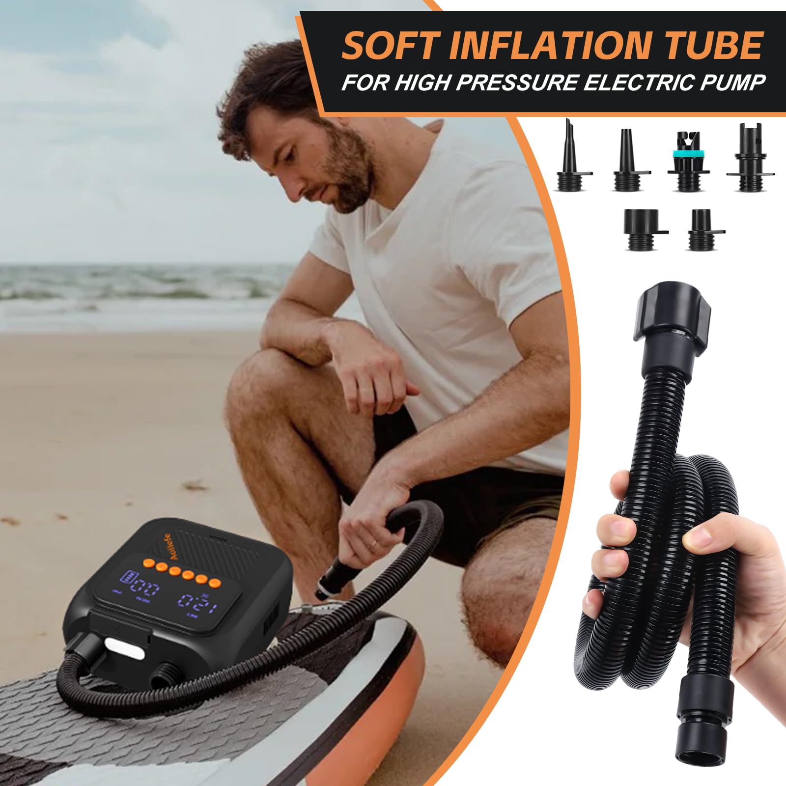 ZAMPIQ Paddle Board Hose for Inflatable Stand Up Paddle Board, Boat, Tent, Pool, Mat-Compatible with Electric Paddle Board Pump, Sup Pump Electric, and Portable Paddle Board Pump