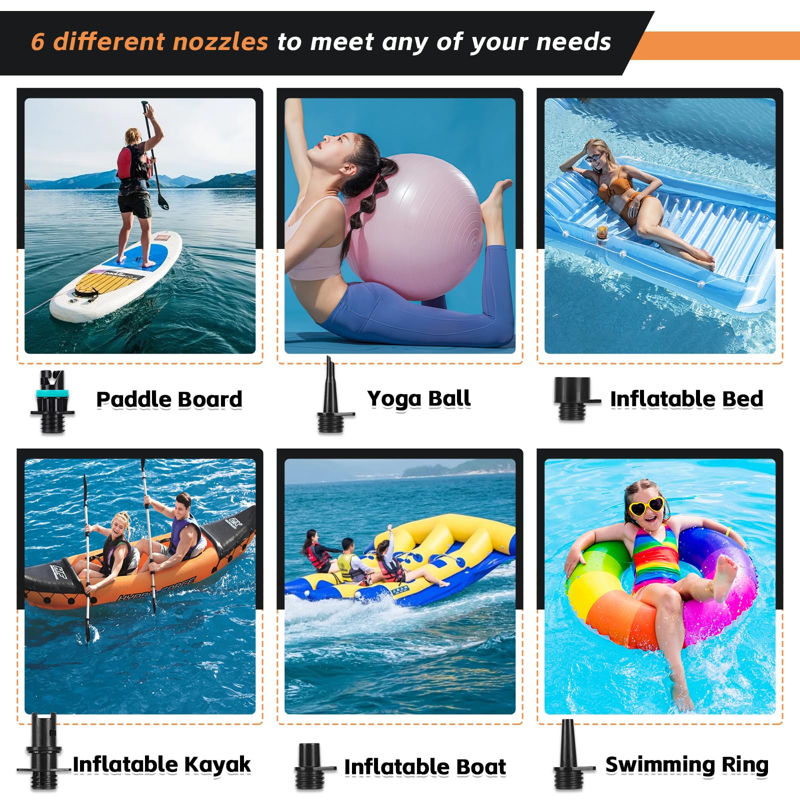 ZAMPIQ Paddle Board Hose for Inflatable Stand Up Paddle Board, Boat, Tent, Pool, Mat-Compatible with Electric Paddle Board Pump, Sup Pump Electric, and Portable Paddle Board Pump