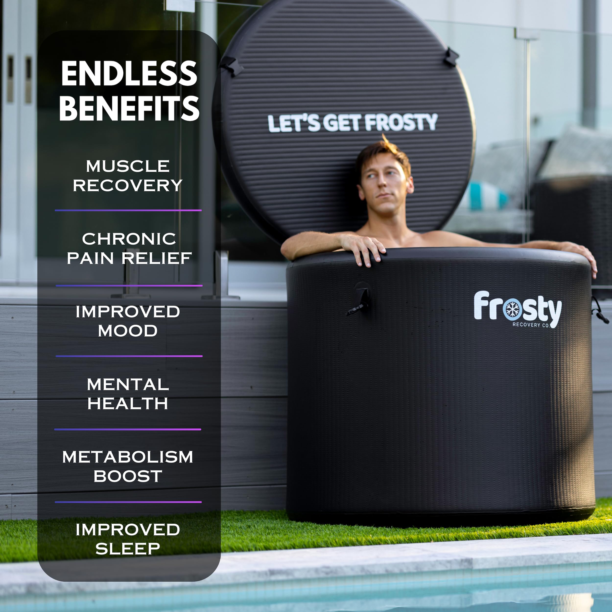 ZAMPIQ Ice Pod Pro Cold Plunge - Inflatable Ice Tub for Cold Water Therapy - Pro Grade Cold Plunge Ice Pod with Water Chiller Compatibility - The Ice Pod Cold Plunge Tub for Ice Bath and Ice Plunge