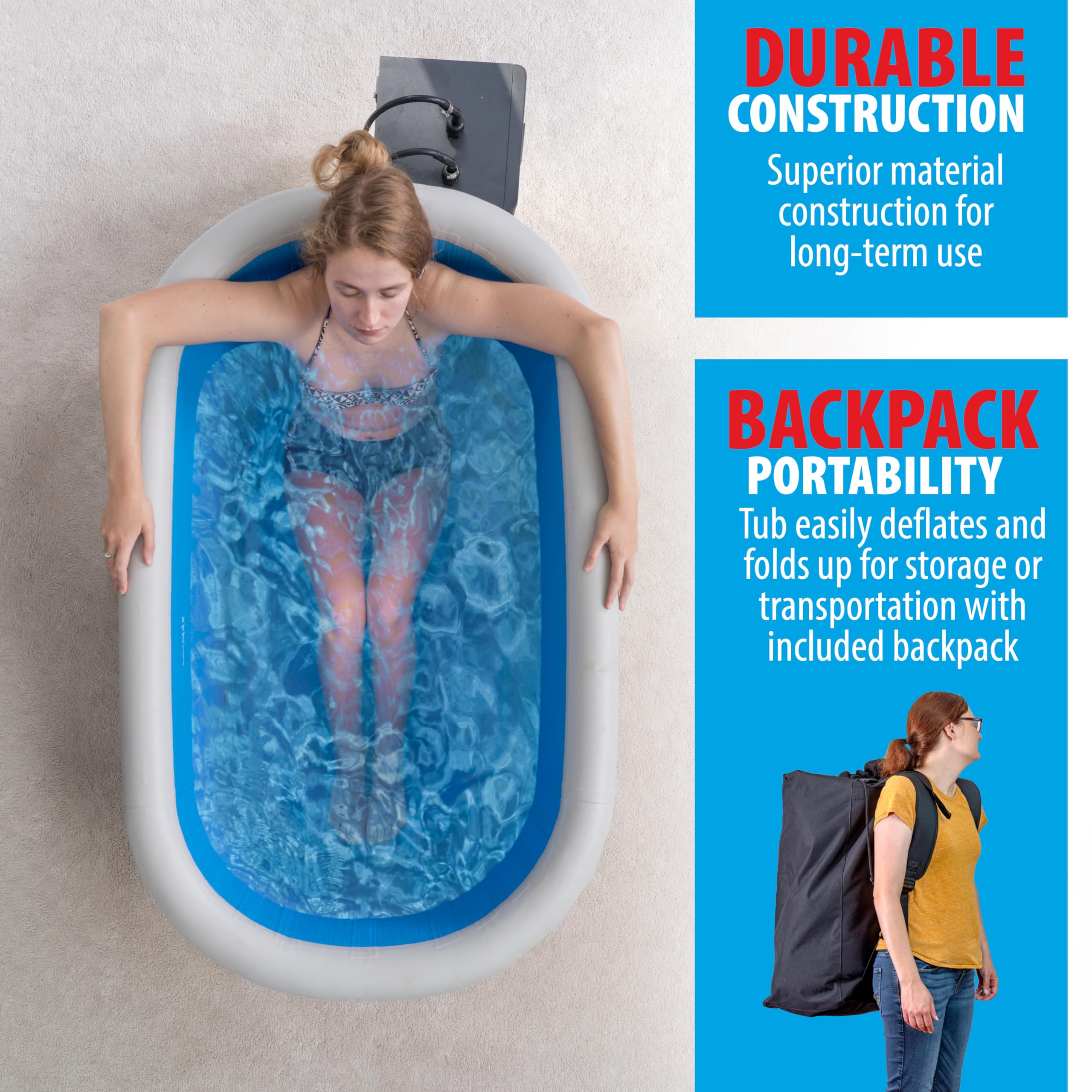 ZAMPIQ Inflatable Ice Bathtub With Chiller